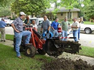 our Mill Creek sprinkler repair team are using professional equipment like the trencher for new installations